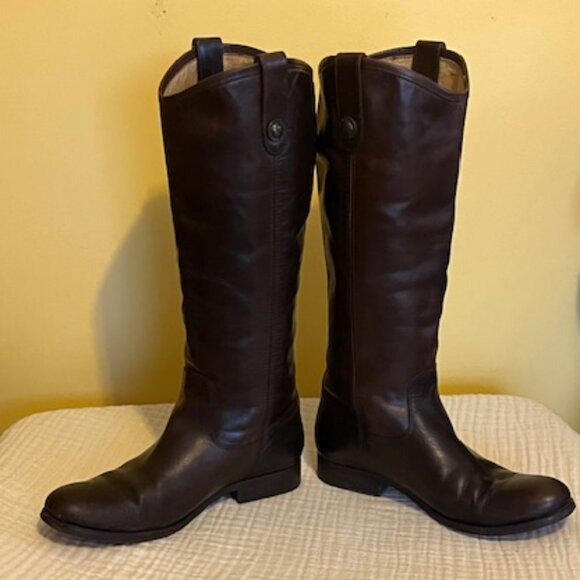 Melissa Button Dark Brown Leather riding boots (8.5 B US) - Picture 3 of 11